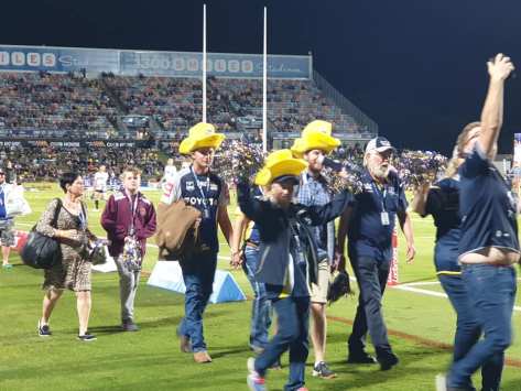 Cowboy supporters at Dairy Farmers